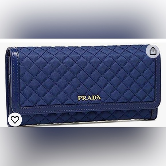 Prada Tessuto Quilted Nylon Continental Flap Wallet 1M1132, Blue - Picture 8 of 10